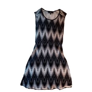 Ellen Parker Black and White Zigzag  Dress